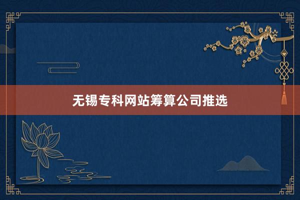 无锡专科网站筹算公司推选
